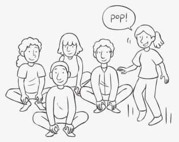Group Of People Jumping Up And Down Like Popping Corn, - Line Art, HD Png Download, Transparent PNG
