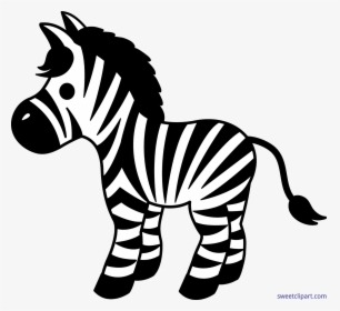 Cute Zebra Clip Art - Zebra Clipart Black And White, HD Png Download, Transparent PNG