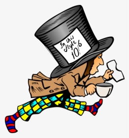 Mad Hatter With Label On Hat Clip Arts - Card In Mad Hatters Hat, HD Png Download, Transparent PNG