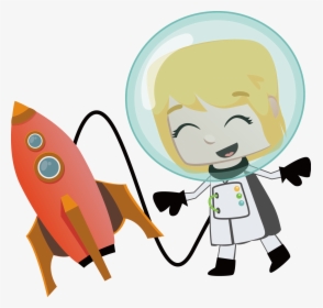 Collection Of Free Vector - Outer Space Female Astronaut Cartoon Png, Transparent Png, Transparent PNG
