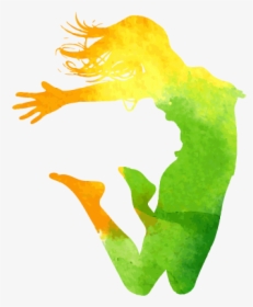 Zumba Timmins - Watercolour Jumping People, HD Png Download, Transparent PNG