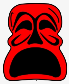 Red Mask Svg Clip Arts - Sad Mask, HD Png Download, Transparent PNG