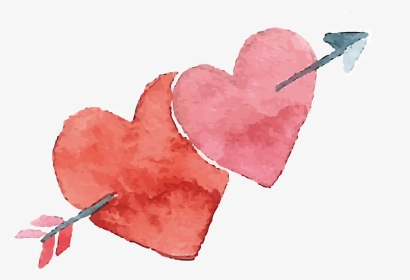 Heart Valentines Day Watercolor Painting - Watercolor Paint, HD Png Download, Transparent PNG