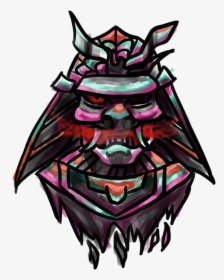 Drawing Samurai Mask Transparent Png Clipart Free Download - Illustration, Png Download, Transparent PNG