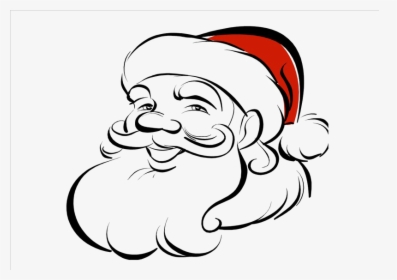 Vector Santa Face - Christmas Clipart Black And White Santa, HD Png Download, Transparent PNG