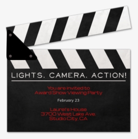 Lights Camera Action Invitation, HD Png Download, Transparent PNG