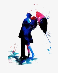Watercolor Painting Art Illustration - Drawing Love On Rain, HD Png Download, Transparent PNG