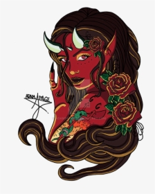 Flash Tattoo Demon Devil Michael Download Free Image - Tattoo Satan Png, Transparent Png, Transparent PNG
