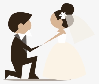 Wife Marriage Husband Love Echtpaar - Bride And Groom Vector Cartoon, HD Png Download, Transparent PNG