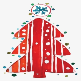 Hand-painted Watercolor Red Christmas Tree Transparent - Illustration, HD Png Download, Transparent PNG