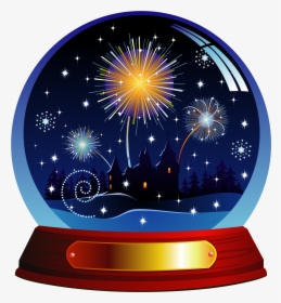 Santa Claus Snow Globe Clip Art - Snow Globe Happy New Year Clipart, HD Png Download, Transparent PNG