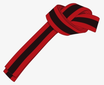 Ichf Red Black Belt 2nd Gup Large - Red And Black Png, Transparent Png, Transparent PNG