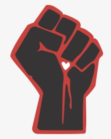Fist, Love, Heart, Vector, Black, Red, Fight, Power - Black Power Fist Heart, HD Png Download, Transparent PNG