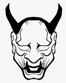 Oni Mask Drawing - Demon Oni Mask Drawing, HD Png Download, Transparent PNG