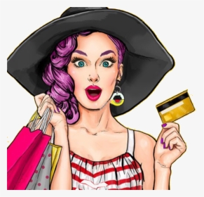 Woman Pop Art Credit Card , Png Download - Pop Art Woman Png, Transparent Png, Transparent PNG