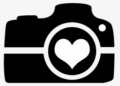 Camera Heart Clipart Image Transparent Png - Black And White Camera Clipart, Png Download, Transparent PNG
