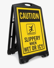 Slippery When Wet Or Icy Sidewalk Sign Kit - No Parking Sign Portable, HD Png Download, Transparent PNG