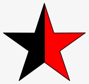 Anarcho-communism Clip Arts - Half Black Half Red Star, HD Png Download, Transparent PNG
