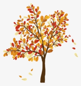 Autumn Leaf Color Tree Clip Art - Tree Falling Leaves Png, Transparent Png, Transparent PNG
