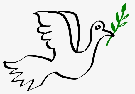 Paloma De La Paz Peace Dove Christmas Xmas Peace On - Black & White Dove Clipart, HD Png Download, Transparent PNG