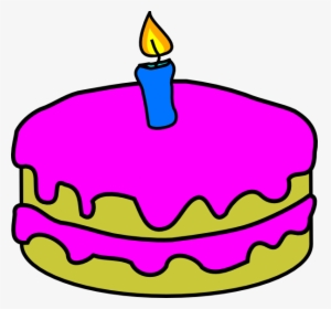 Transparent Birthday Cake Cartoon Png - Birthday Cake 1 Candle, Png Download, Transparent PNG