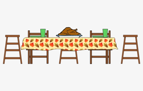 Turkey Dinner Clipart Picture Free - Free Clip Art Thanksgiving Table, HD Png Download, Transparent PNG