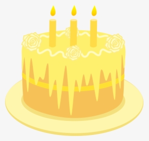 Transparent Birthday Cake Transparent Png - Yellow Birthday Cake Candles, Png Download, Transparent PNG
