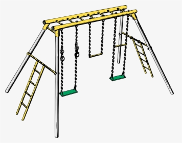 Swing Set Playground Toys Kids Play Fun Childhood - Playground Clip Art, HD Png Download, Transparent PNG