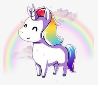 Unicorn Kawaii Rainbow Tumblr Cute Png Cute Rainbow - Unicorn Cute, Transparent Png, Transparent PNG