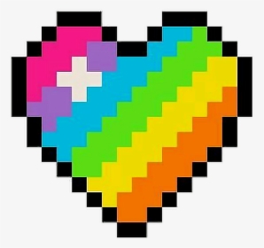 Transparent Cute Rainbow Png - Pixel Art Rainbow Heart, Png Download, Transparent PNG