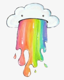 Nube Cloud Tumblr White - Cute Rainbow Cloud Drawing, HD Png Download, Transparent PNG