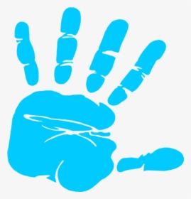 Blue Hand Print Clip Art At Clker - Handprint Clipart, HD Png Download, Transparent PNG