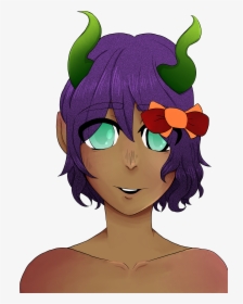 Demon Girl Head Bust - Cartoon, HD Png Download, Transparent PNG