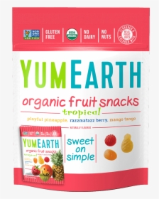 Organic Tropical Fruit Snacks - Yumearth Organic Pops Strawberry, HD Png Download, Transparent PNG