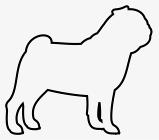 Transparent Dog Outline Png - Outline Of A Pug, Png Download, Transparent PNG
