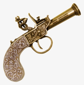 1798 Gold English Flintlock Pistol - Gold Flintlock Pistol, HD Png Download, Transparent PNG
