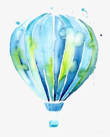Hot Air Balloon Drawing Watercolor Painting Illustration - Cute Hot Air Balloon, HD Png Download, Transparent PNG