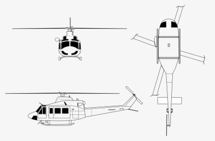 Drawing Helicopters Transparent Png Clipart Free Download - Huey Helicopter Twin, Png Download, Transparent PNG
