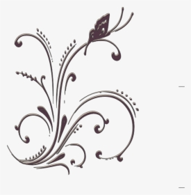 Scroll Butterfly Svg Clip Arts - Simple Scroll Design Clipart, HD Png Download, Transparent PNG
