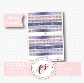 Winter Magic Watercolour Pattern Bow Icon Washi Strip - Paper, HD Png Download, Transparent PNG