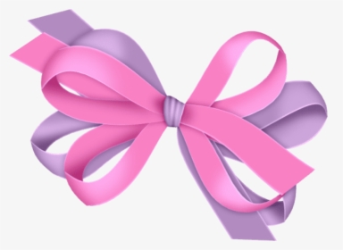 Pink Ribbon Clip Art Of Ribbons For Breast Cancer Awareness - Pink And Purple Bow, HD Png Download, Transparent PNG