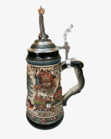 Beer Stein With Tin Eagle Germany , Colored-brown, - Blue And White Porcelain, HD Png Download, Transparent PNG
