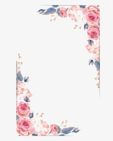 Vintage Floral Frame Png Image - Pink And Gray Floral Border, Transparent Png, Transparent PNG