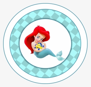 Ariel And Flounder, Toppers Or Free Printable Candy - Little Mermaid Baby Ariel, HD Png Download, Transparent PNG