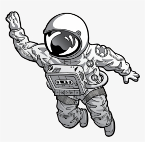 Lunartron Png Black And White Stock - Astronaut Png Black And White, Transparent Png, Transparent PNG