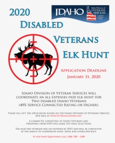 2020 Disabled Veterans Elk Hunt Flyer - Idaho, HD Png Download, Transparent PNG