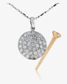 Diamond Golf Ball And Tee Pendant - Locket, HD Png Download, Transparent PNG