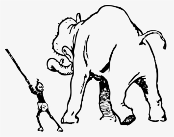Elephant Gets A Whacking - Cliparts Black And White Elephant Wood Work, HD Png Download, Transparent PNG