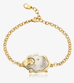14k / 18k Gold Oriental Zodiac Pink Sheep Baby Bracelet - Bracelet, HD Png Download, Transparent PNG