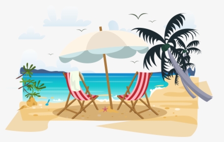 Beach Euclidean Vector Deckchair - Beach, HD Png Download, Transparent PNG